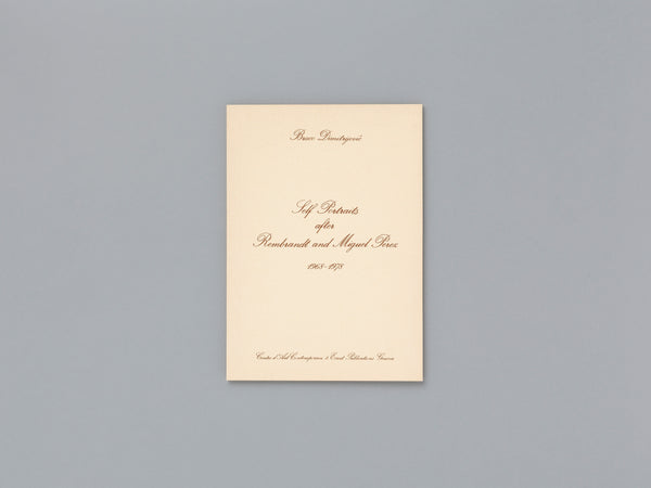 Dimitrijević , Braco : Self Portraits after Rembrandt and Miguel Perez 1968 - 1978