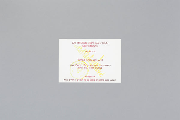 Ecart Performance Group & Guests (Genève) : Dada Recital